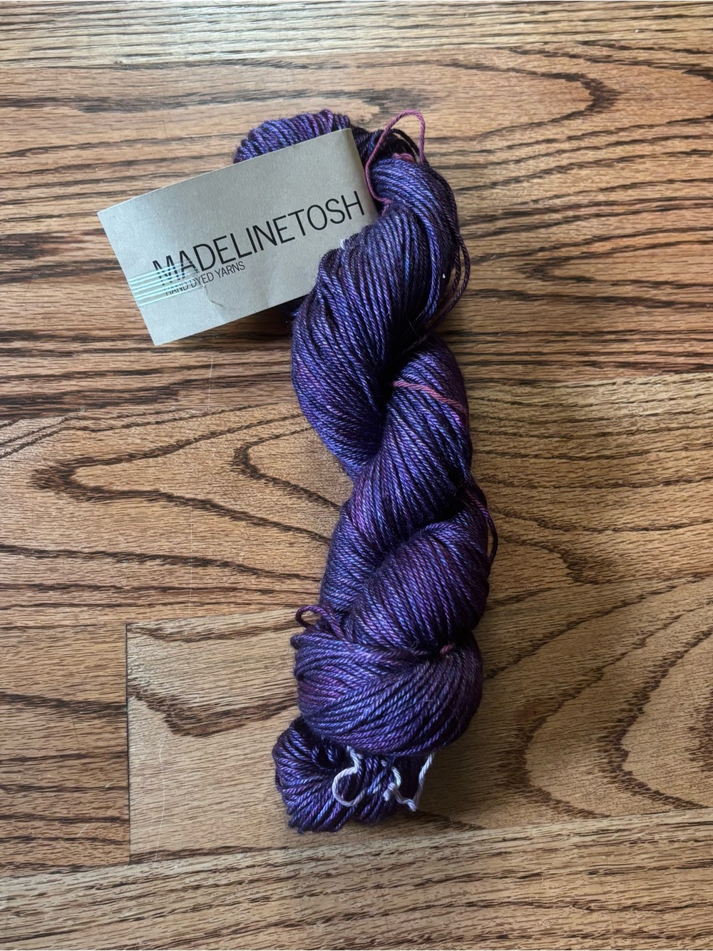 Madelinetosh Hand-Dyed Yarn Deep Purple Silk Merino Wool Flashdance DK Knitting